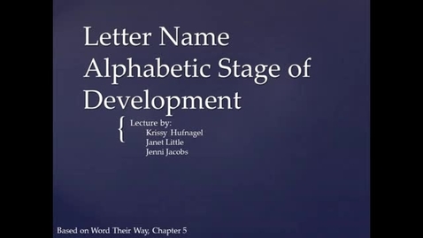 Thumbnail for LSLS 2005 Letter Name Alphabetic Stage