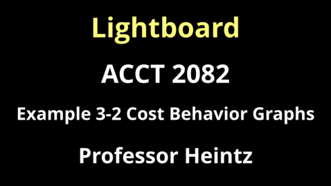 Thumbnail for ACCT 2082 Example 3-2 Cost Behavior Graphs
