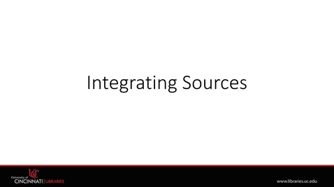 Thumbnail for Integrating Sources | Plagiarism Module
