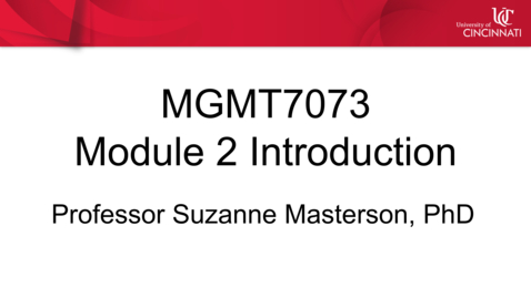 Thumbnail for MGMT 7073 - Module 2 Introduction
