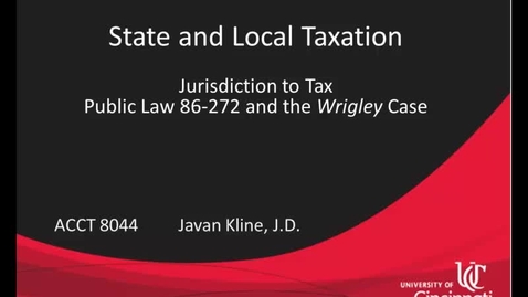 Thumbnail for Public Law 86-272 and the Wrigley Case Part I