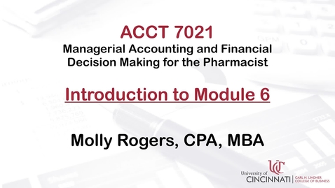 Thumbnail for ACCT7021 Module 6 Introduction
