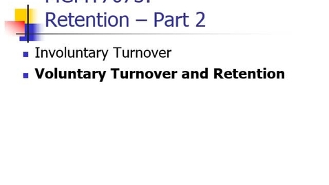 Thumbnail for Voluntary Turnover and Retention