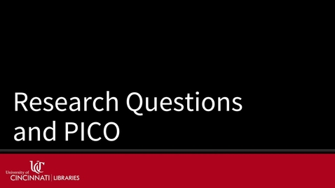 Thumbnail for Research Questions &amp; PICO