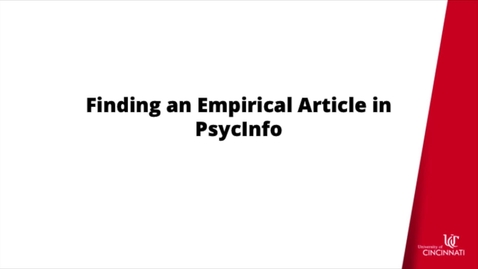 Thumbnail for Finding an Empirical Article in PsycINFO