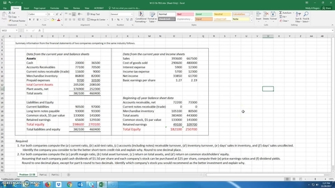 Thumbnail for Prof Lead Prob 13-5B part 1 7012 solution