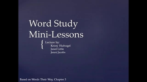 Thumbnail for LSLS 2005 Word Study Mini Lesson