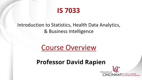 Thumbnail for IS 7033: Introduction to Statistics
