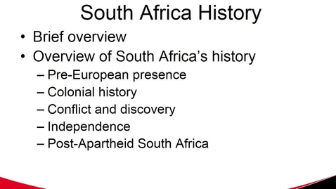 Thumbnail for MGMT 7017 South Africa History