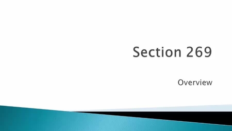 Thumbnail for Overview of Section 269