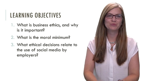 Thumbnail for BLAW 2080 - Module 2: Introduction to Business Ethics