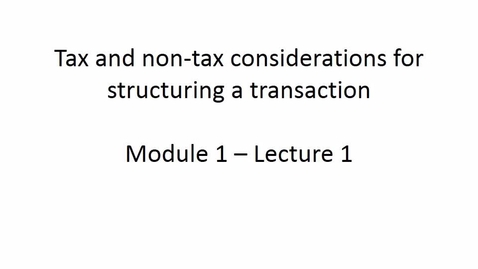 Thumbnail for Tax and Non-Tax Considerations