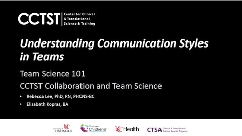 Thumbnail for Team Science 101: Understanding Communication Styles in Teams​
