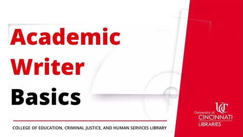 Thumbnail for Academic Writer Basics