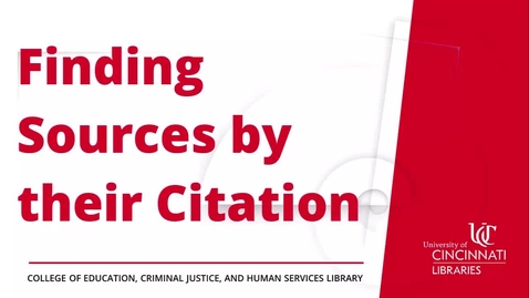 Thumbnail for Finding Sources by their Citation