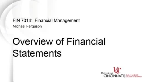 Thumbnail for Overview of Financial Statements