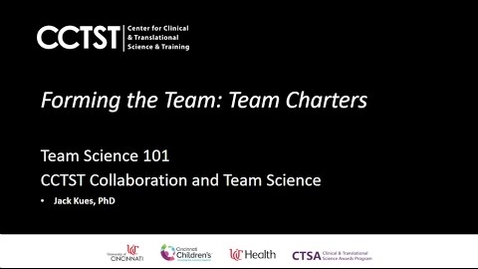 Thumbnail for Team Science 101: Forming the Team - Team Charters