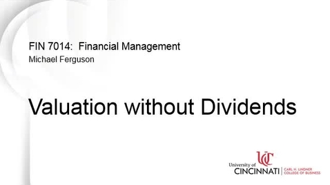 Thumbnail for Valuation without Dividends