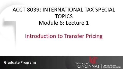 Thumbnail for Introduction to Transfer Pricing