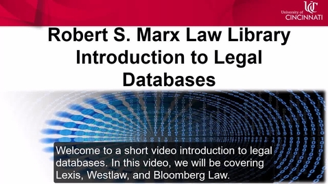 Thumbnail for Introduction to Legal Databases