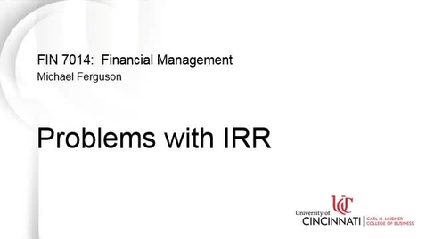 Thumbnail for Problems with Internal Rate of Return (IRR)
