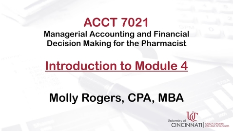Thumbnail for ACCT7021 Module 4 Introduction