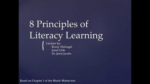 Thumbnail for LSLS 2005 8 Principles of Literacy Learning