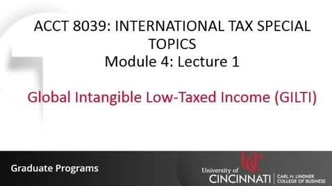 Thumbnail for Global Intangible Low-Taxed Income (GILTI)