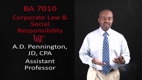 Thumbnail for BA 7010: Corporate Law and Social Responsibility