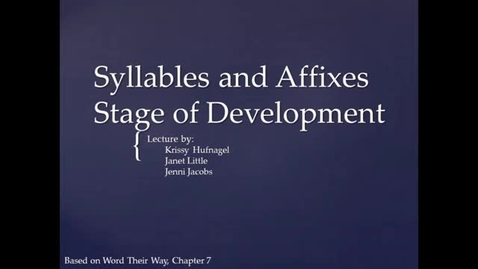 Thumbnail for LSLS 2005 Syllables and Affixes Stage