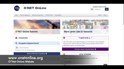 Thumbnail for ONet OnLine Tutorial