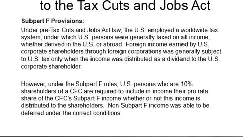 Thumbnail for Provisions Prior to the Tax Cuts and Jobs Act