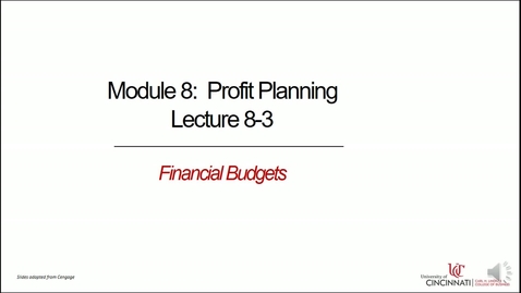 Thumbnail for Financial Budgets