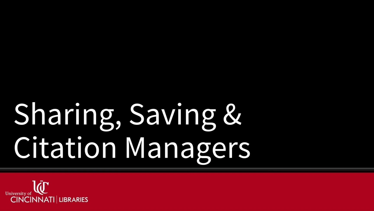 Sharing, Saving &amp; Citation Managers
