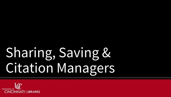 Sharing, Saving & Citation Managers