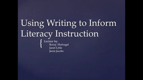 Thumbnail for LSLS 2005 Using Writing to Inform Instruction