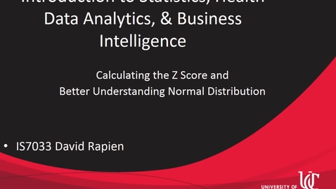 Thumbnail for IS7033 Rapien L3-3 Graphing and Calculating The Normal Distribution - Quiz