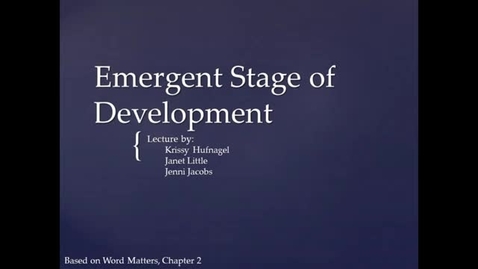 Thumbnail for LSLS 2005 Emergent Stage of Development