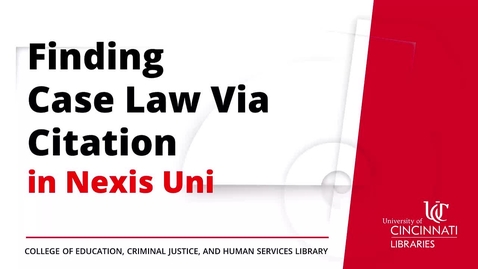 Thumbnail for Finding Case Law Via Citation in Nexis Uni