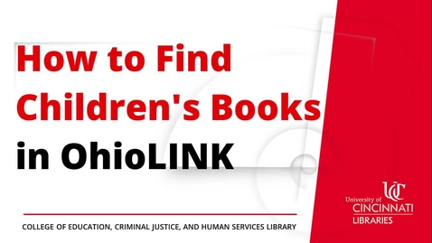 Thumbnail for How to Find Children's Books in OhioLINK