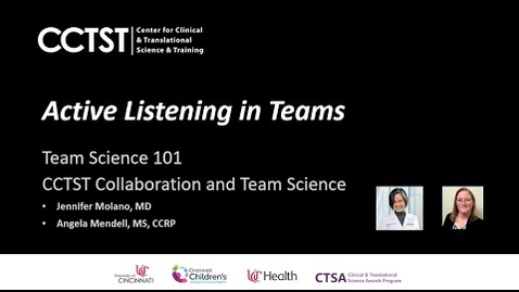 Thumbnail for Team Science 101: Active Listening in Teams