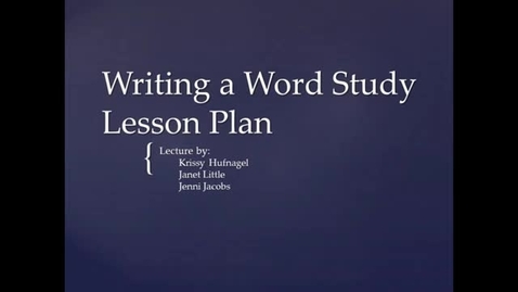 Thumbnail for LSLS 2005 Word Study Lesson Plan
