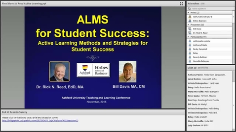 Thumbnail for &quot;ALMS for Student Success!&quot; (Active Learning Methods and Strategies for Student Success)