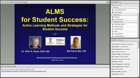 Thumbnail for entry &quot;ALMS for Student Success!&quot; (Active Learning Methods and Strategies for Student Success)