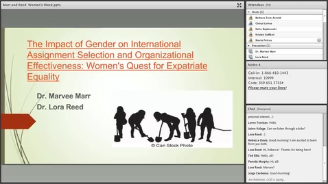 Thumbnail for entry Dr Marvee Marr and Dr Lora Reed: The Past and Future of Female Global Mobility and Career Path