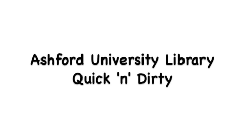 Thumbnail for Library Quick 'n' Dirty