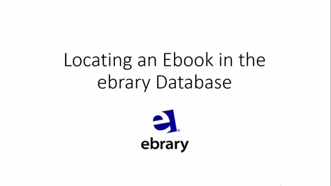 Thumbnail for ebrary database