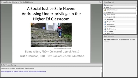 Thumbnail for entry A Social Justice Safe Haven: Addressing Under-Privilege in the Higher Ed Classroom