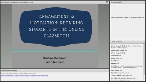 Thumbnail for entry Engagement and Motivation Strategies: Retaining Students in the Online Classroom