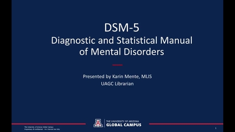 Thumbnail for entry The DSM-5